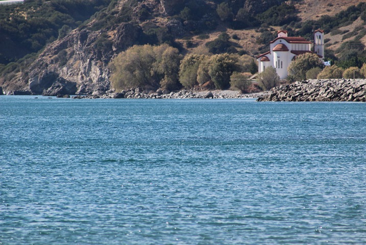 The church sits by the bay